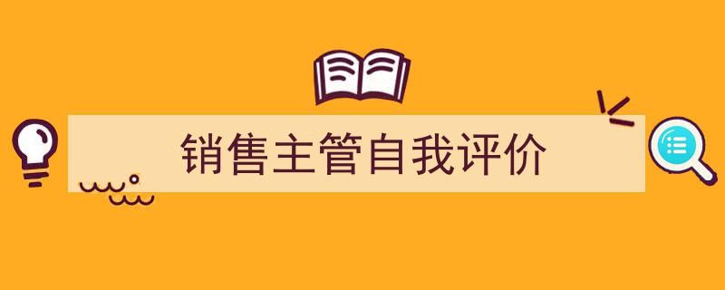 3招搞定《销售主管自我评价》写作。（精选5篇）"/