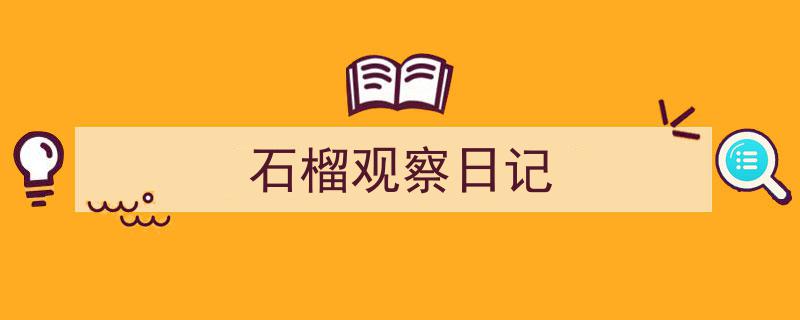 如何写《石榴观察日记》教你5招搞定！（精选5篇）"/