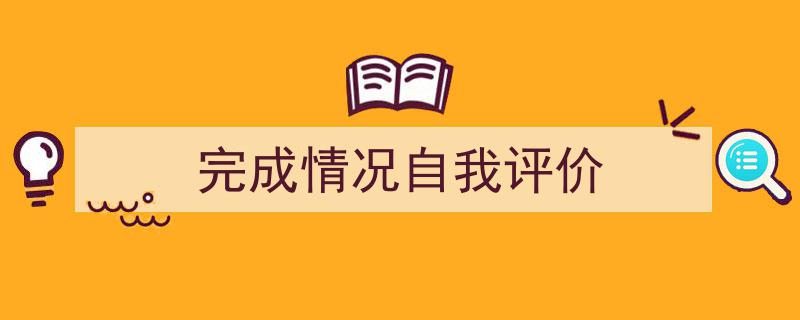 完成情况自我评价如何写我教你。（精选5篇）"/