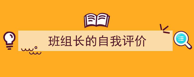 班组长的自我评价如何写我教你。（精选5篇）"/